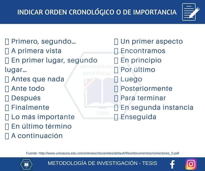 conectores indicar orden