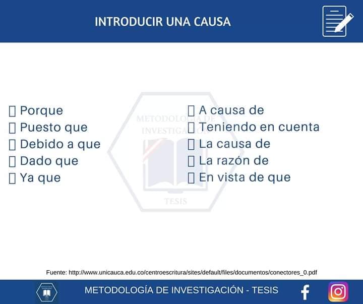 conectores introducir causa