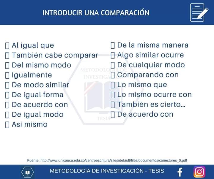 conectores introducir comparacion